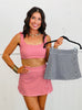 Gingham Print Side Slit Skort (Reg.) - 2 Colors