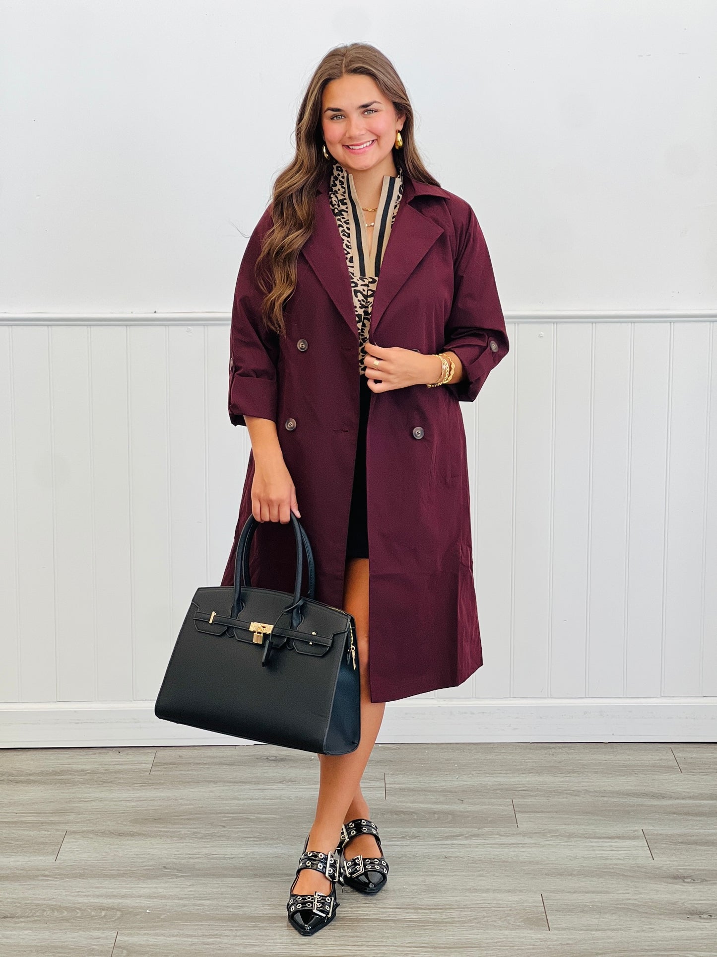 Belted Lapel Collar Trench Coat (Reg & Plus)-3 Colors
