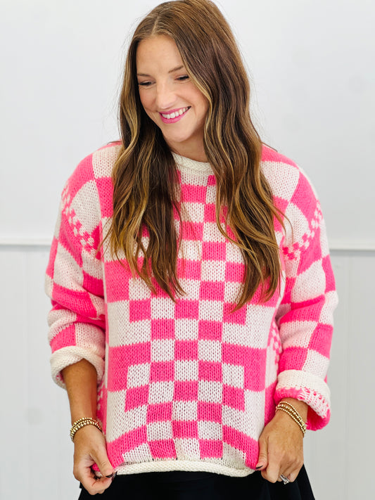 Mixed Vintage Checkered Sweater (Reg)