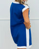 Royal/White Contrast Casual Chic Mini Dress (Reg.)