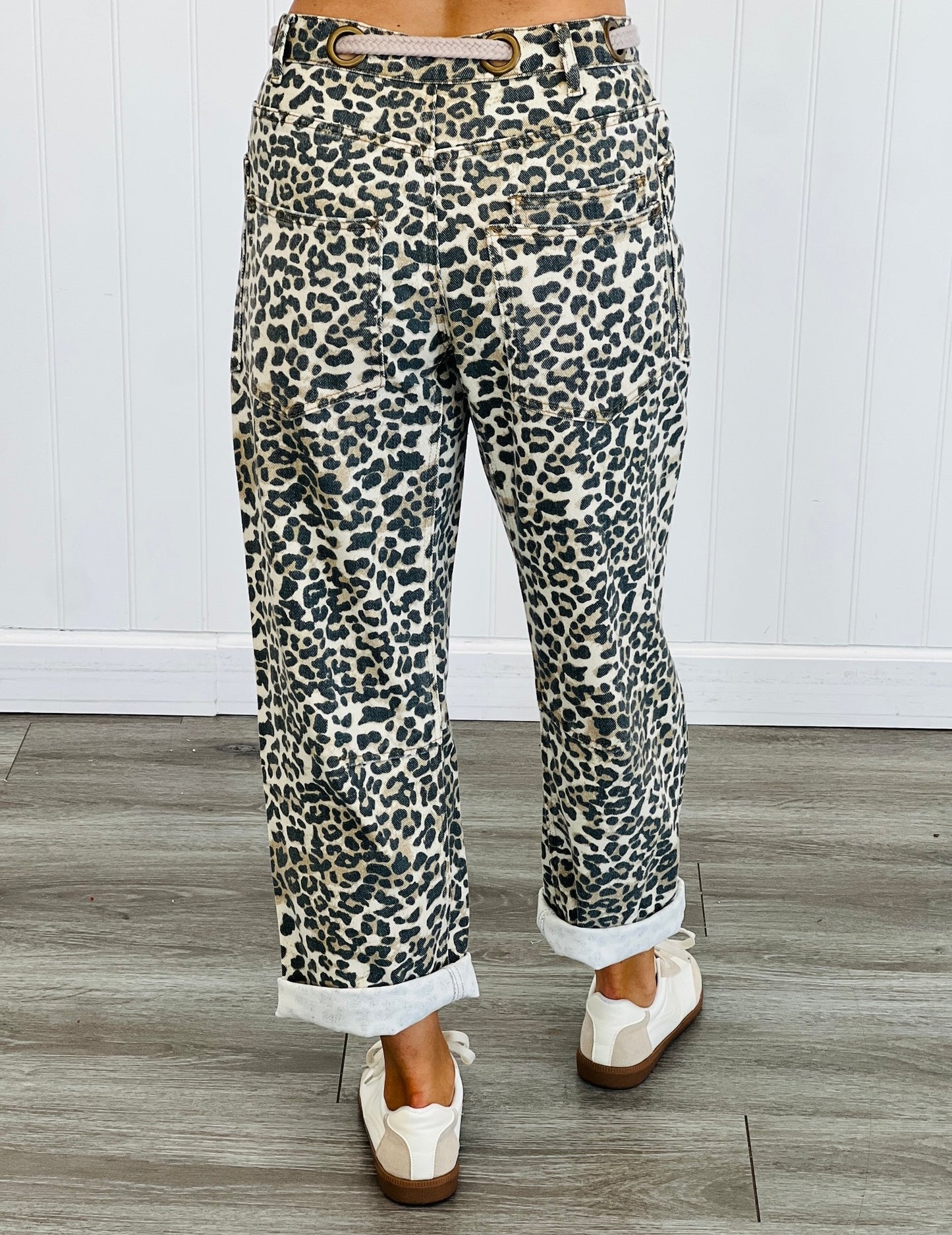 Leopard/Oatmeal Braided Waist Belt Pants (Reg.)