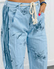 Blue Daisy Side Stripe Pull On Pants (Reg. and Plus)