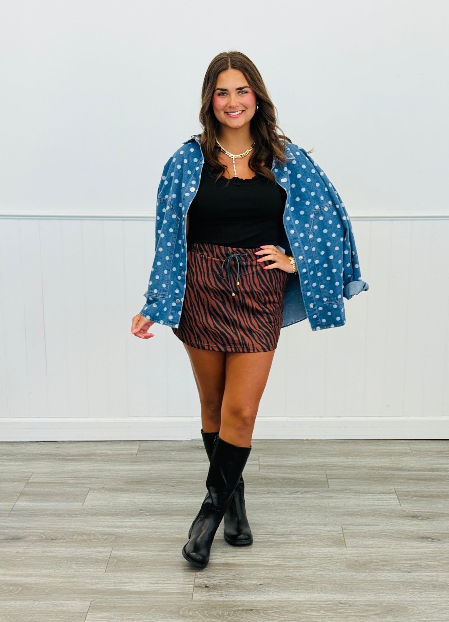 Chocolate Zebra Skort (Reg. and Plus)