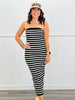 Black Striped Knit Cardigan & Midi Dress Set (Reg.)