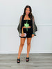 Black Sparkly Mesh Detailed Cardigan (Reg. and Plus)