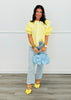 Banana Yellow Peter Pan Collar Button Down Blouse (Reg.)