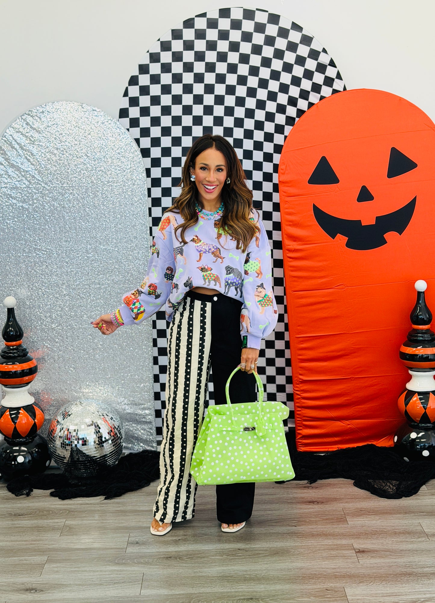 Queen Of Sparkles Lavender Halloween Dogs Sweatshirt (Reg. and Plus)