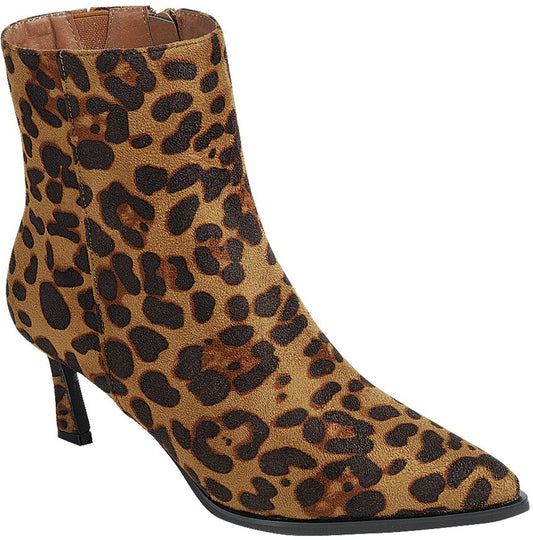 Leopard Sleek Simplicity Ankle Boots