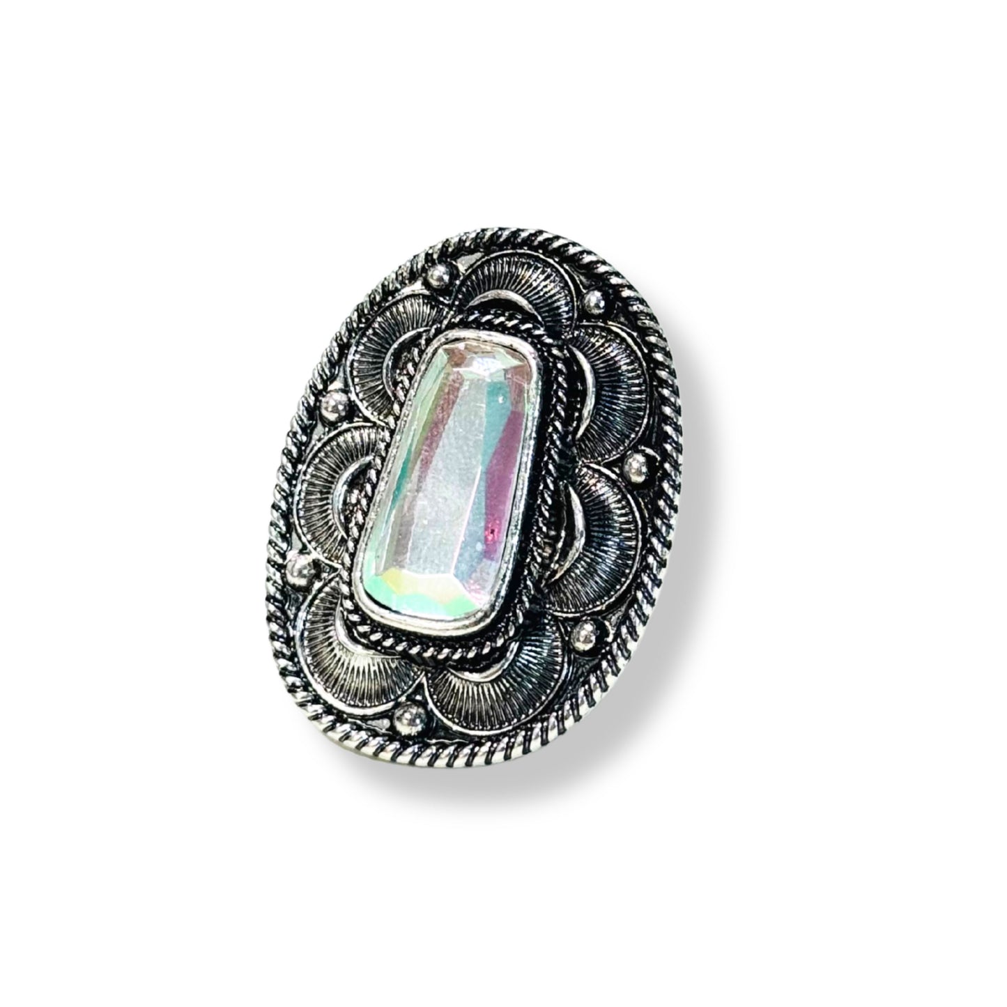 Oval Boho Silver Ring