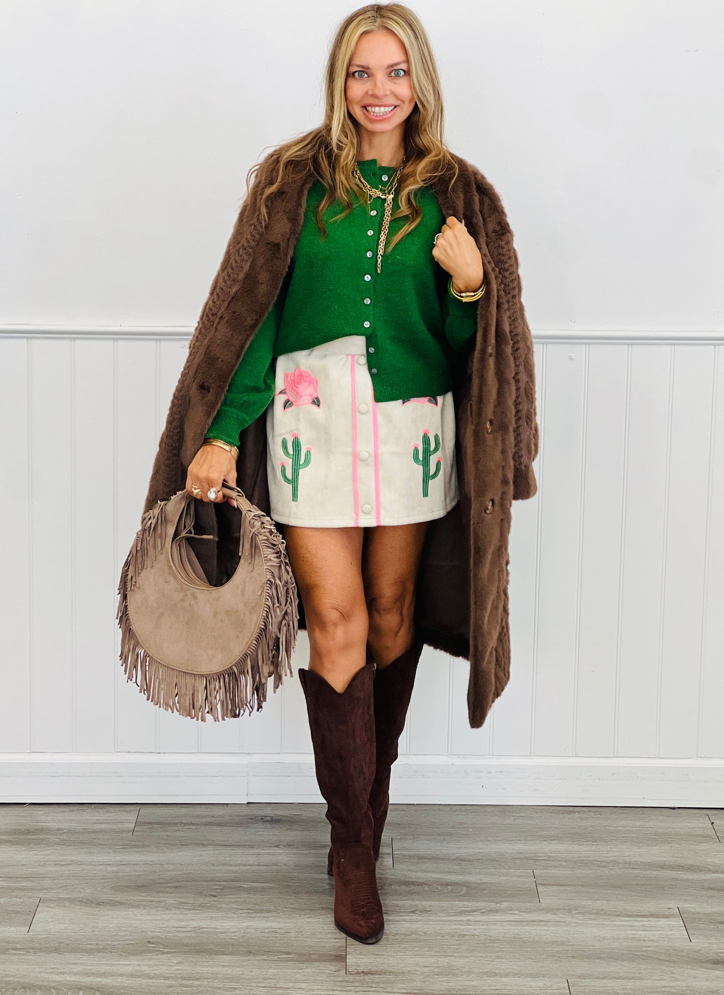 Western Inspired Suede Mini Skirt (Reg & Plus)
