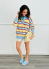 Multi Stripe Collared Sweater Top (Reg.)-2 Colors