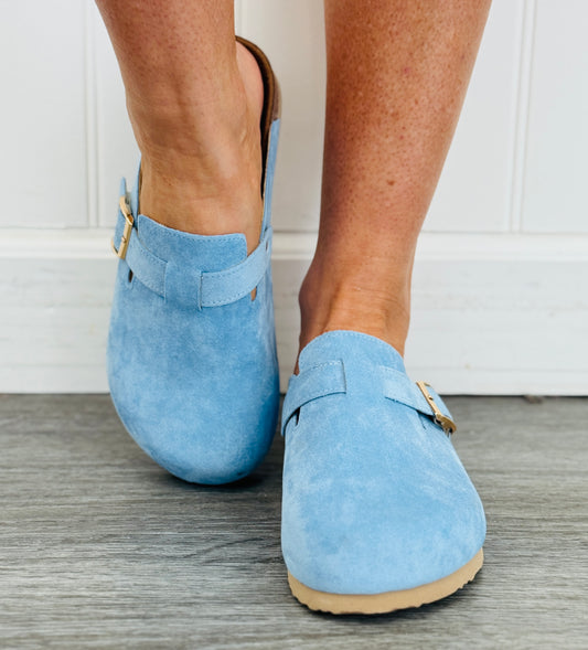 Lt Blue Ronan Buckle Mule