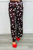 Eggplant Polka Dot Satin Pants (Reg & Plus)