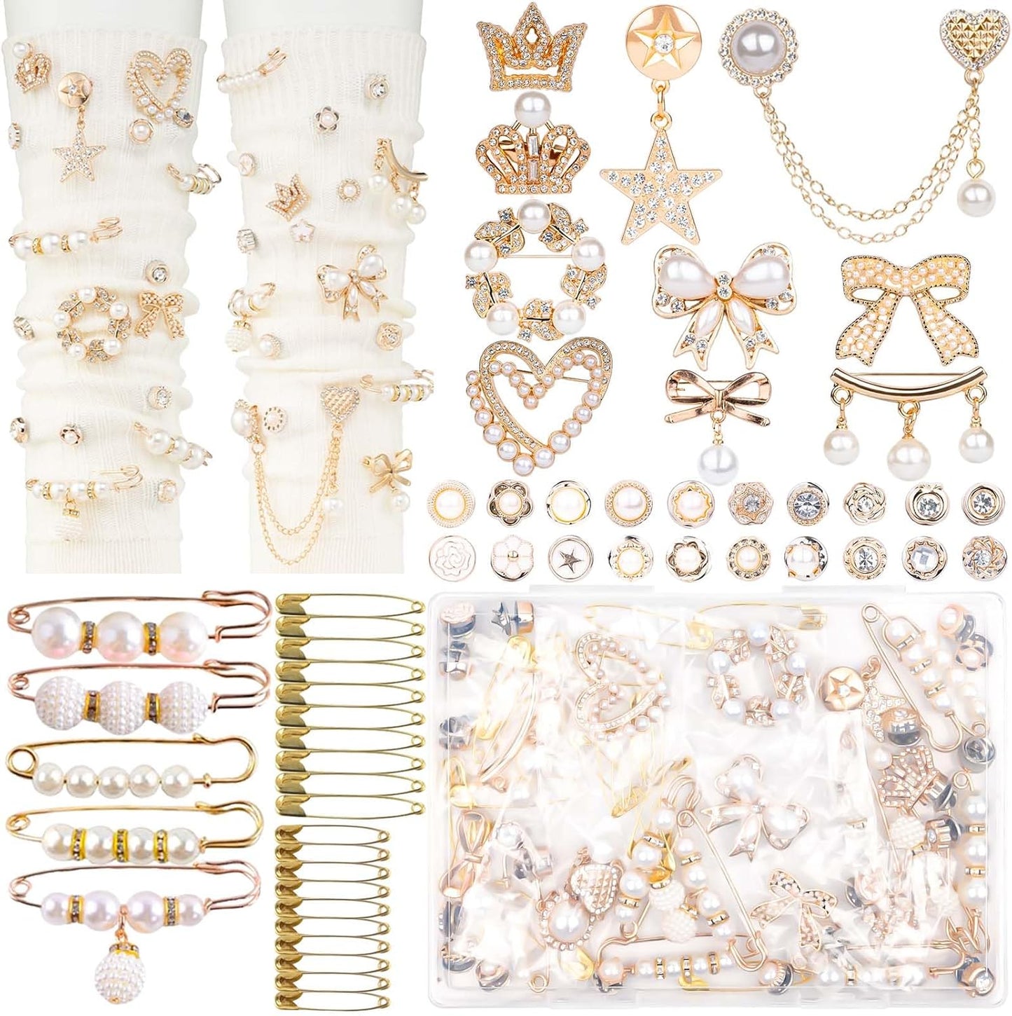 Chic Girl Pearly Clothing Charm Set (60 pcs)