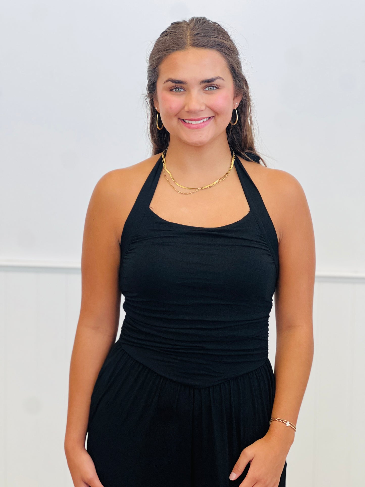 Black Let's Go Halter Jumpsuit (Reg.)