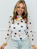 Polka Dot Mesh Long Sleeve Top (Reg.) - 3 Colors
