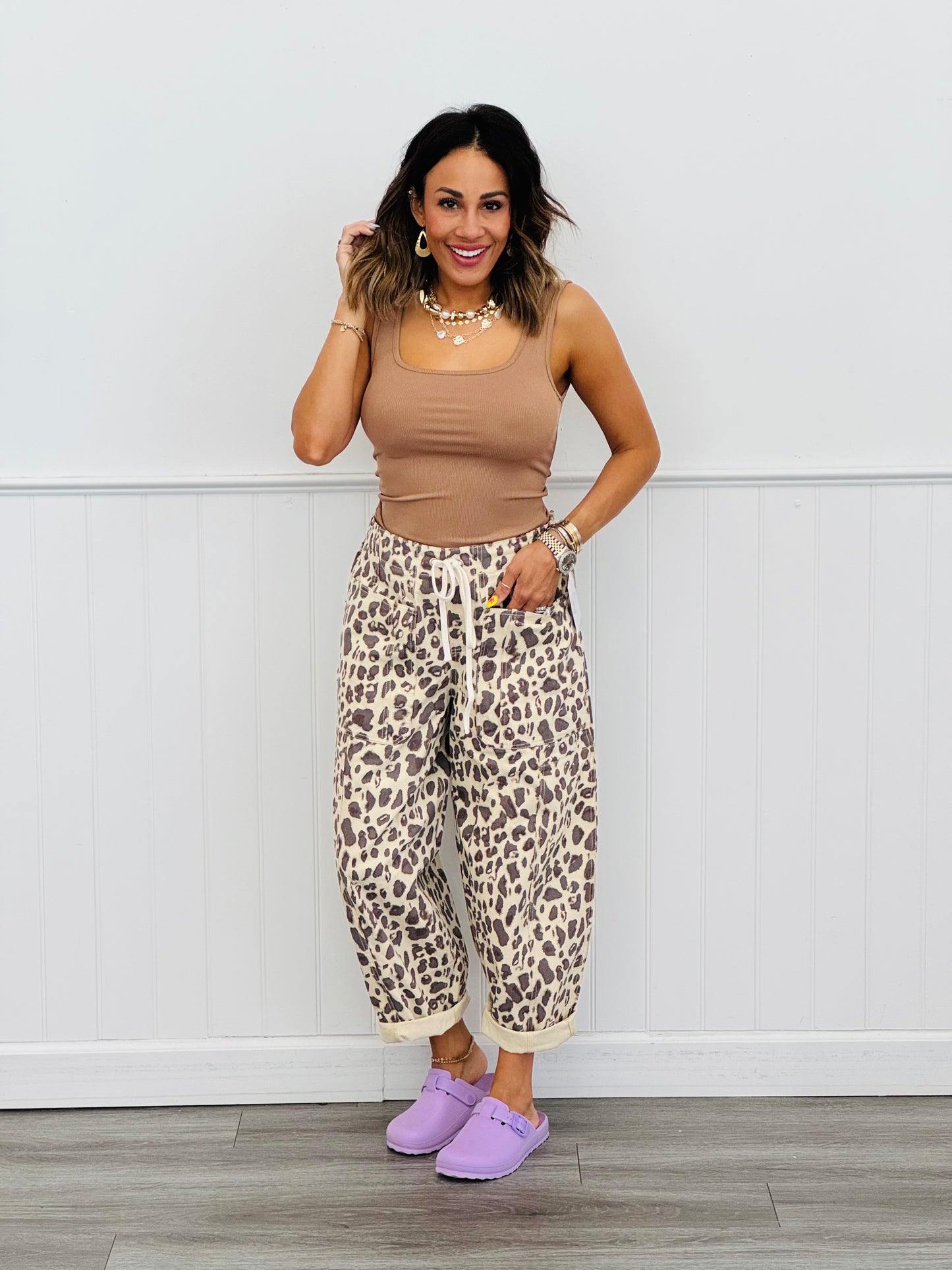 Leopard Wild Side Barrel Pants (Reg.)