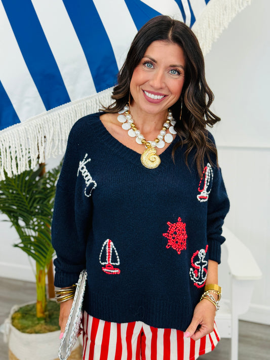 Navy Harbor Knit Sweater (Reg.)