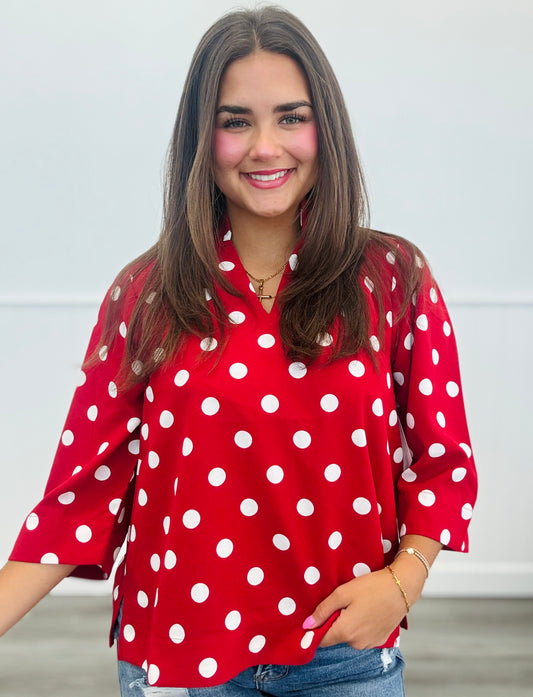 Red Polka Dot Passion Blouse (Reg.)