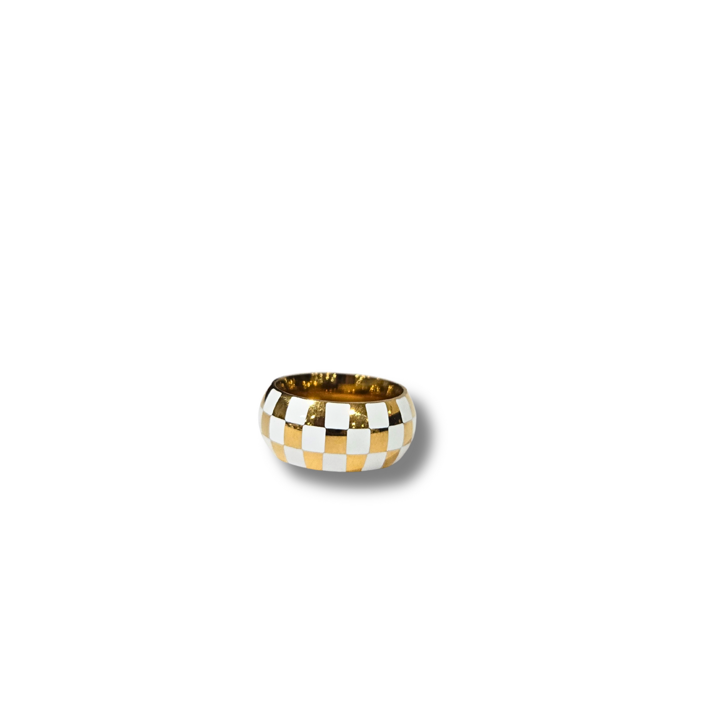 White Checkered Ring