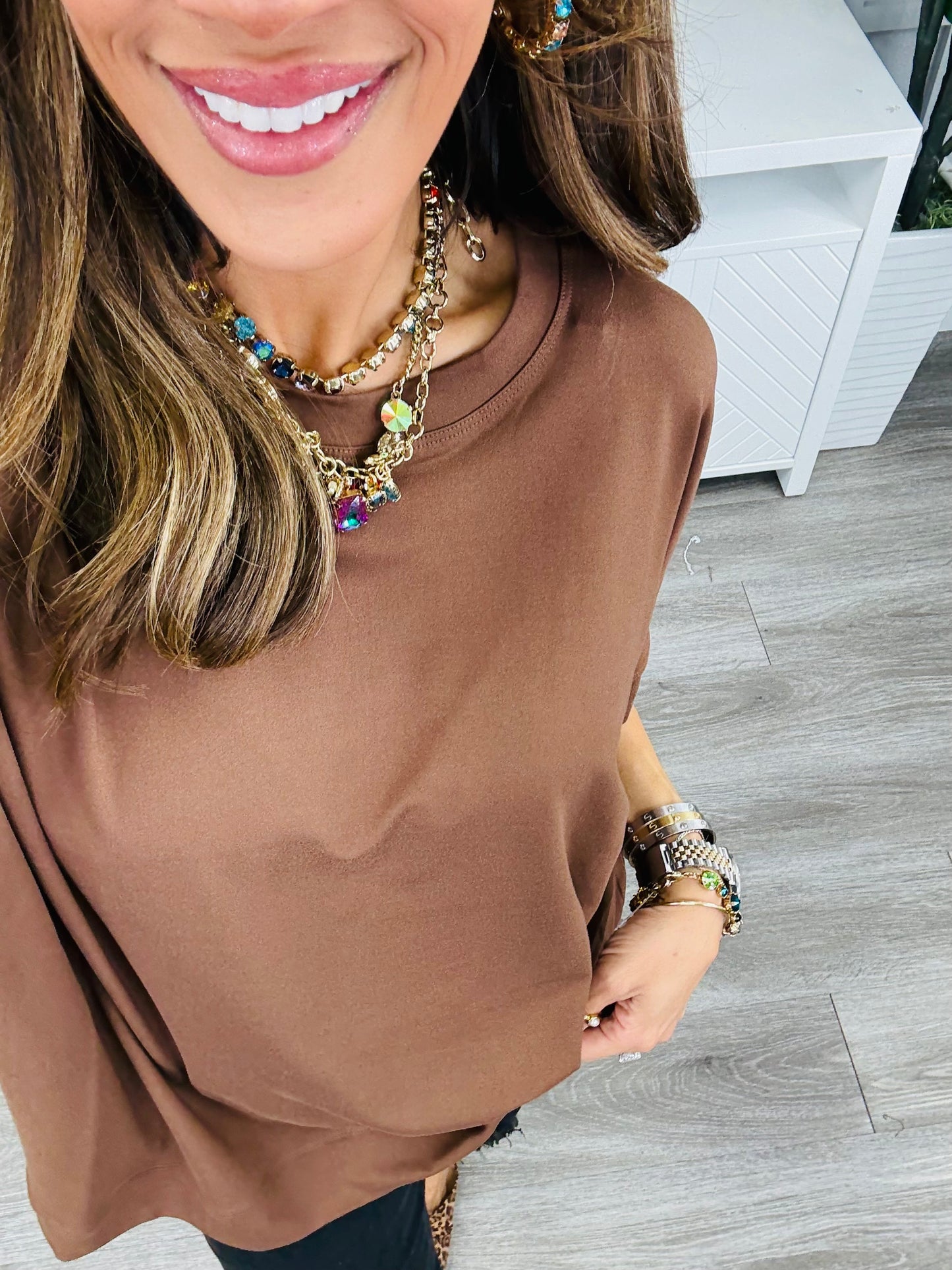 Cozy Short Sleeve Top (Reg. and Plus) - 2 Colors