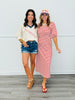 Cream/Red Striped Midi Dress (Reg.)