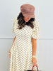 Cream/Brown Polka Dot Midi Dress (Reg & Plus)