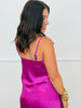 Magenta Satin Cowl Neck Cami Top (Reg.)