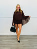 Chocolate Chiffon Cape Romper (Reg.)