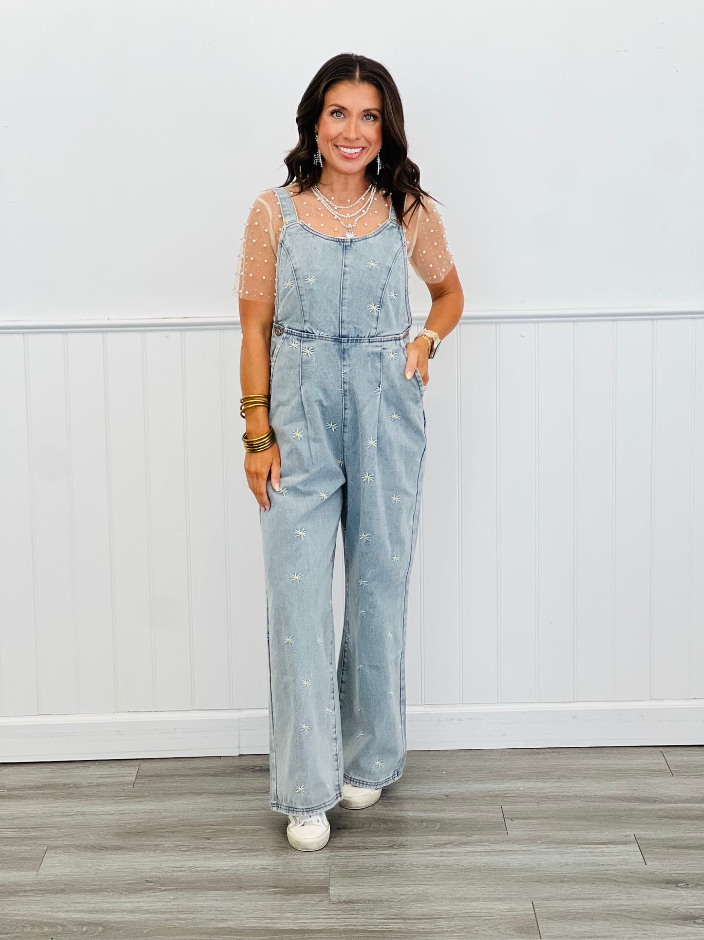Light Denim Daisy Jumpsuit (Reg & Plus)