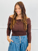 Off Shoulder Ribbed Cardigan Top (Reg.)-2 Colors