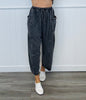 Black Washed Utility Cargo Pocket Pants (Reg.)