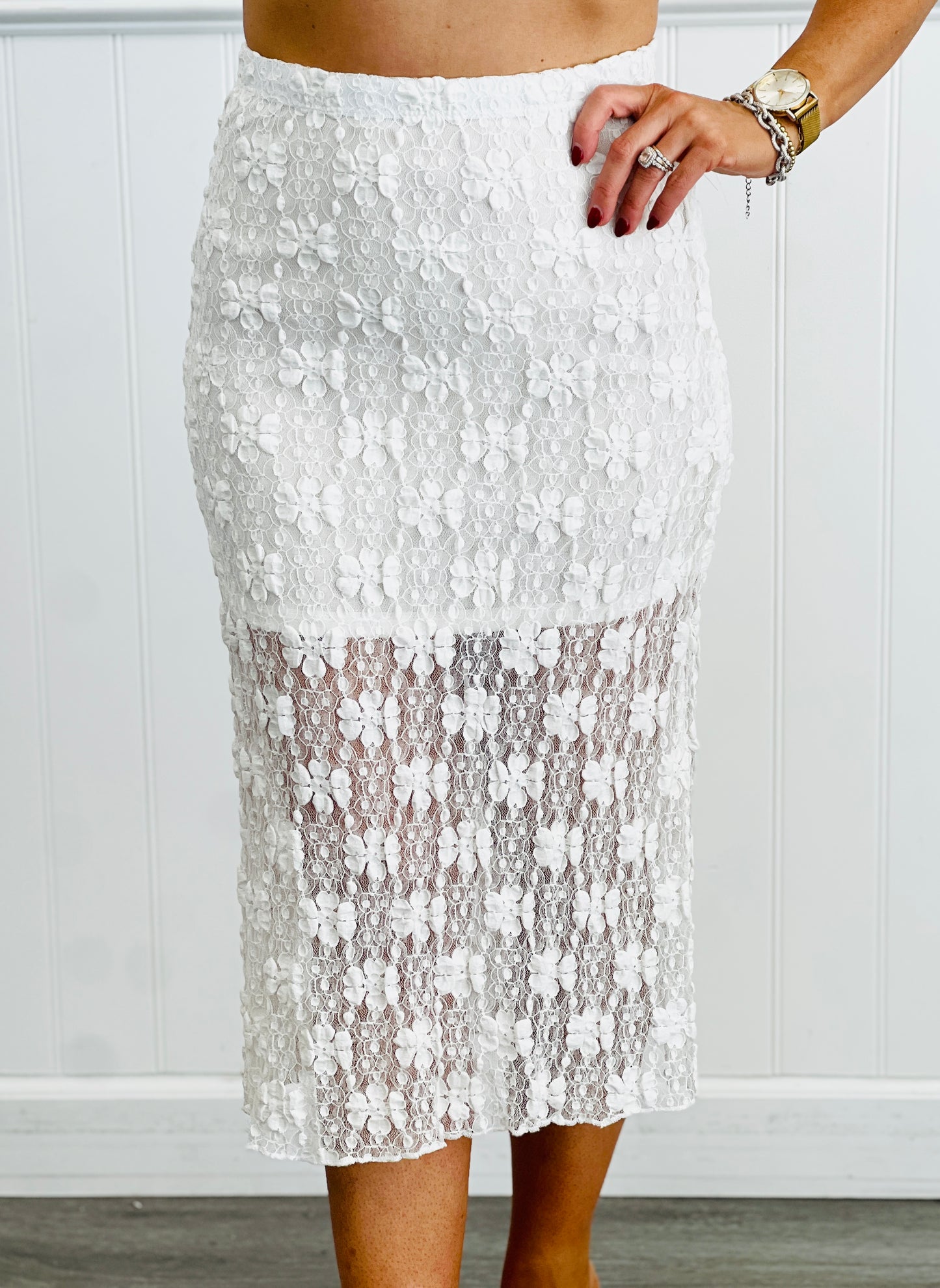 Lace Midi Skirt (Reg.) - 2 Colors