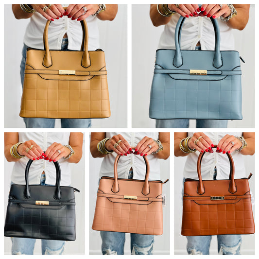 Faux Leather Quilted Satchel (5 colors)