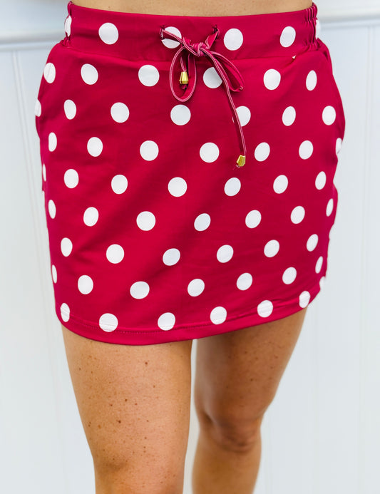 Burgundy Polka Dot Skort (Reg. and Plus)