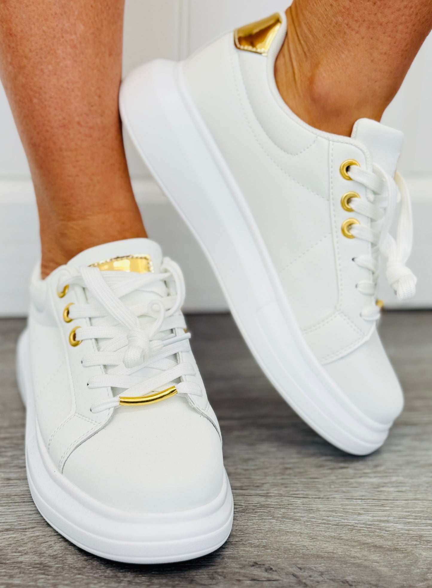 White Golden Glow Sneakers