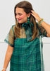 Green Plaid Sheer Overlay Midi Dress (Reg.)