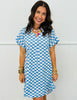 Blue Checkered High Low Mini Dress (Reg.)