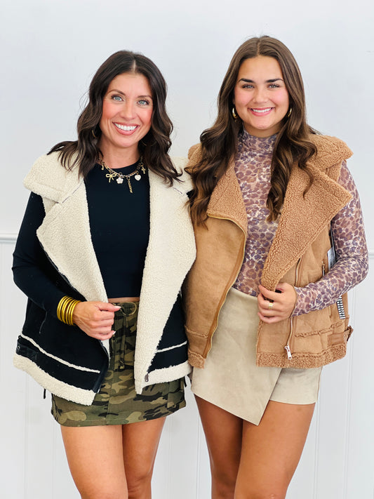 Faux Suede Fur Vest (Reg.)-2 Colors