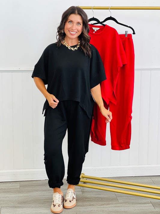 Flowy Top & Pants Set (Reg & Plus)-2 Colors