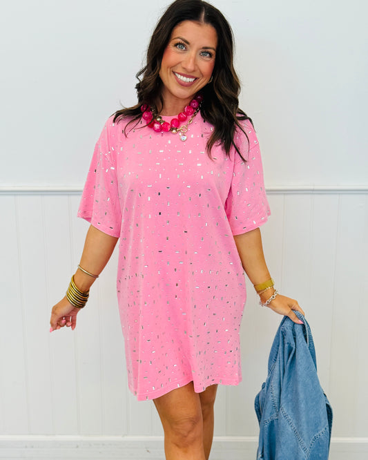 Pink Multi Rhinestones Top (Reg.)