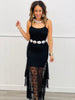 Sheer Lace Side Ruffle Maxi Dress (Reg.) - 2 Colors