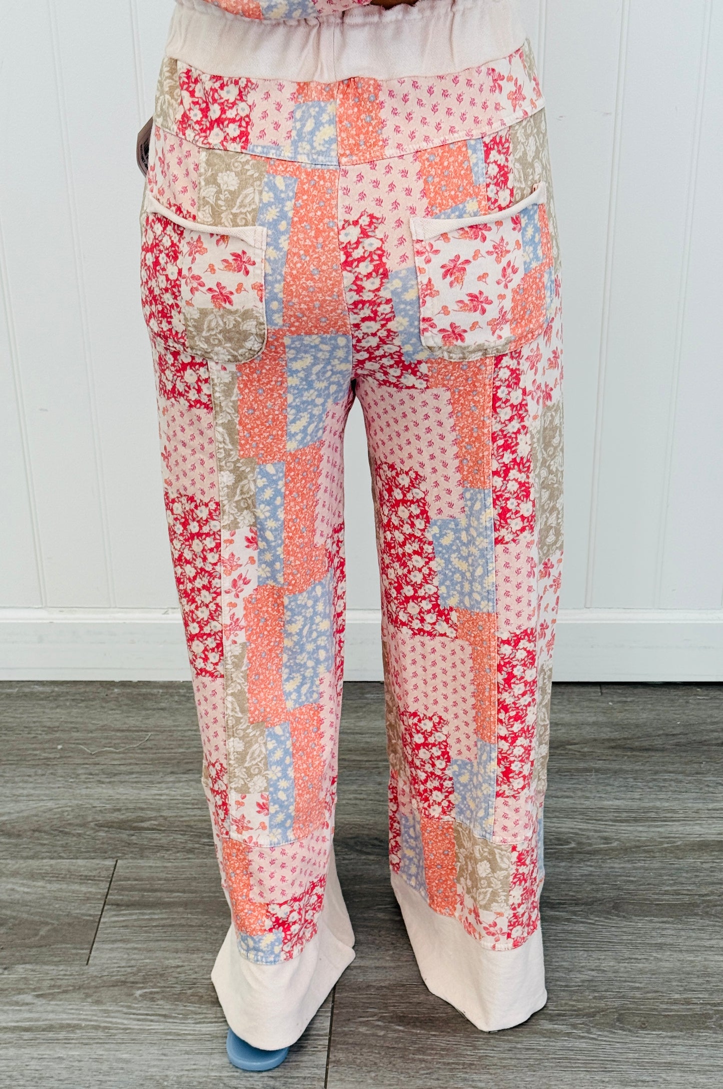 Blush Patchwork Wide Leg Pants (Reg. and Plus)