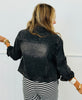 Black Denim Rhinestone Button Up Jacket (Reg. and Plus)