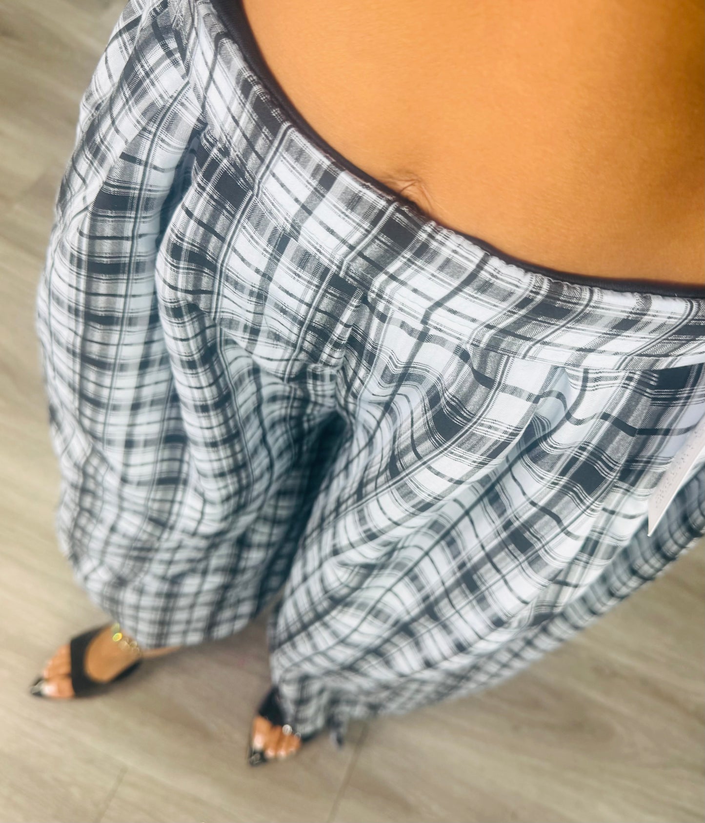Baby Blue Plaid Balloon Pants (Reg.)