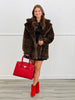 Dark Brown Leopard Faux Fur Hooded Coat (Reg & Plus)