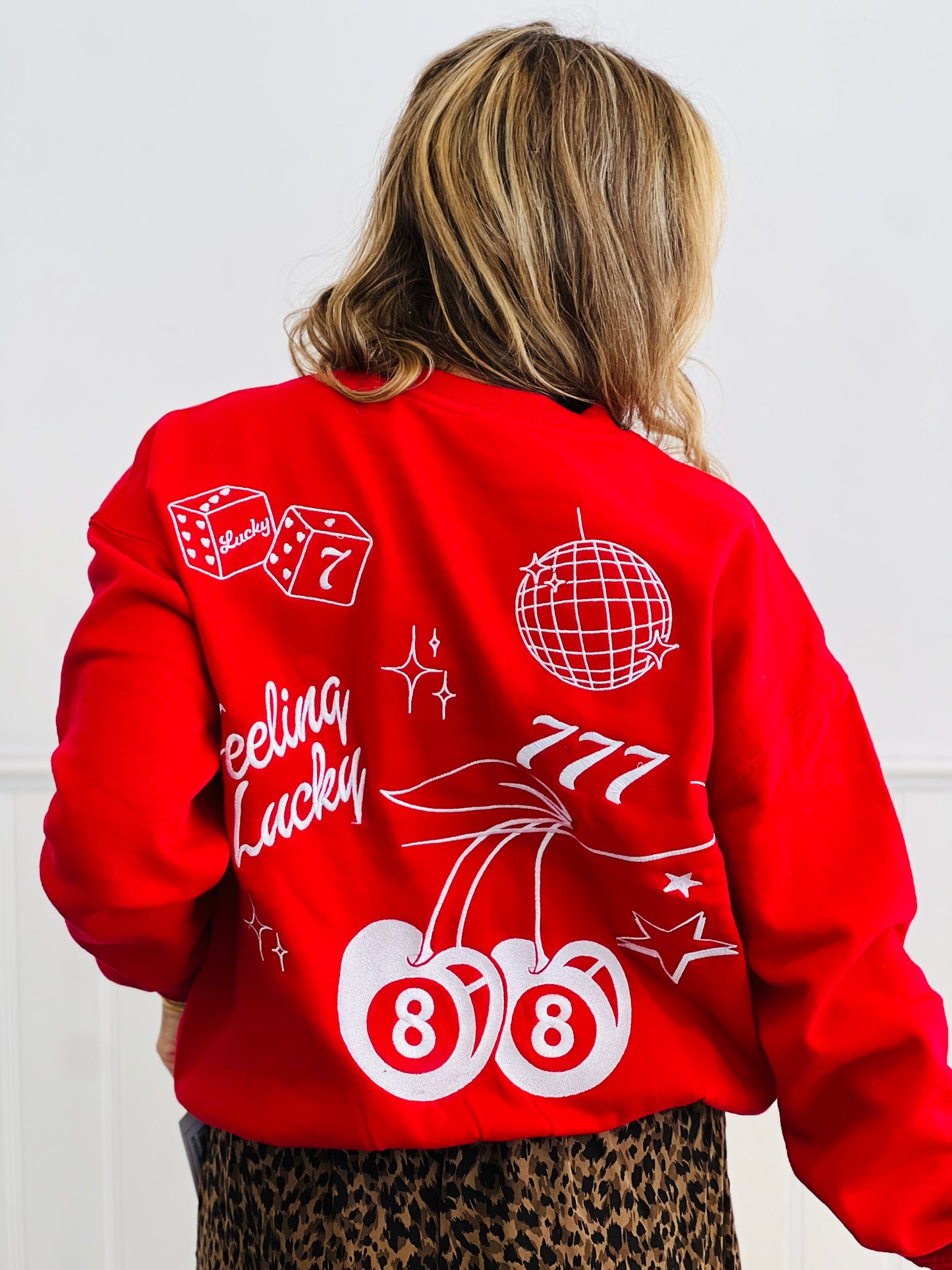 Red Feeling Lucky Fleece Lined Sweatshirt (Reg.)