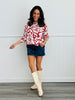 Cream/Red Tumbling Hearts Hoodie Top (Reg & Plus)