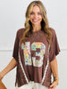 Mocha Brown Number 13 Lace Top (Reg & Plus)