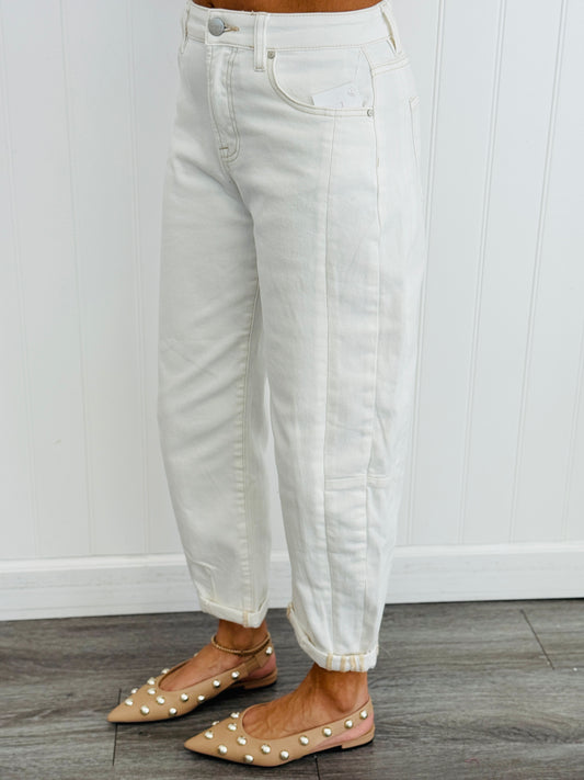 Risen Cream Rock The Night Away Barrel Jeans (Reg & Plus)